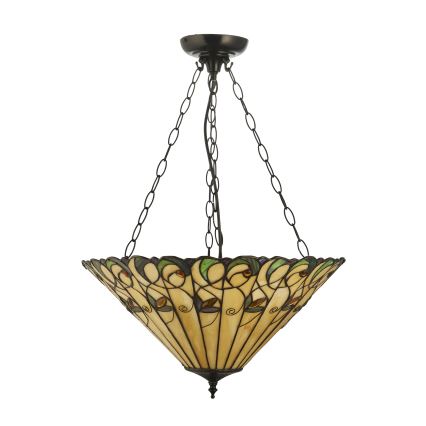 Endon 111881 - Κρεμαστό φωτιστικό με αλυσίδα Tiffany JAMELIA 3xE27/10W/230V Ø 50 cm