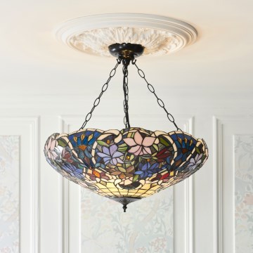 Endon 111887 - Πολυέλαιος με αλυσίδα Tiffany SULLIVAN 3xE27/10W/230V διάμ. 57 εκ.