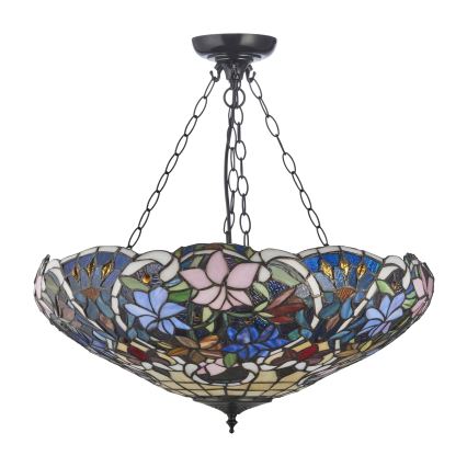 Endon 111887 - Πολυέλαιος με αλυσίδα Tiffany SULLIVAN 3xE27/10W/230V διάμ. 57 εκ.
