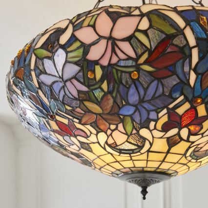 Endon 111887 - Πολυέλαιος με αλυσίδα Tiffany SULLIVAN 3xE27/10W/230V διάμ. 57 εκ.