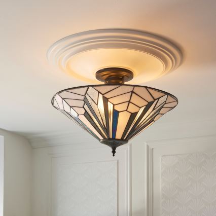 Endon 111895 - Πλαφονιέρα Tiffany ASTORIA 3xE27/10W/230V, διάμ. 48 εκ.