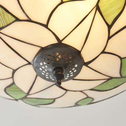 Endon 111896 - Επιφανειακό φωτιστικό οροφής Tiffany BOTANICA 3xE27/10W/230V διάμ. 45 cm