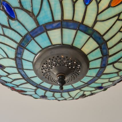 Endon 111897 - Επιφανειακό φωτιστικό οροφής Tiffany DRAGONFLY 3xE27/10W/230V Ø 41 εκ.