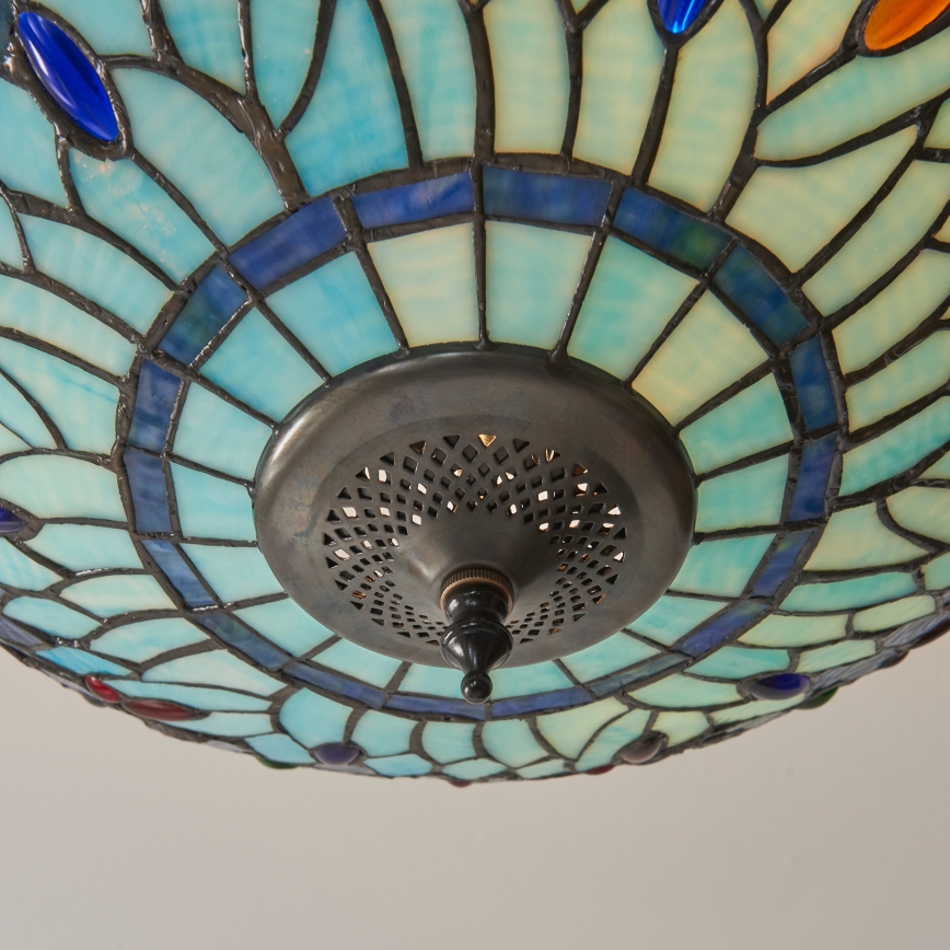 Endon 111897 - Επιφανειακό φωτιστικό οροφής Tiffany DRAGONFLY 3xE27/10W/230V Ø 41 εκ.