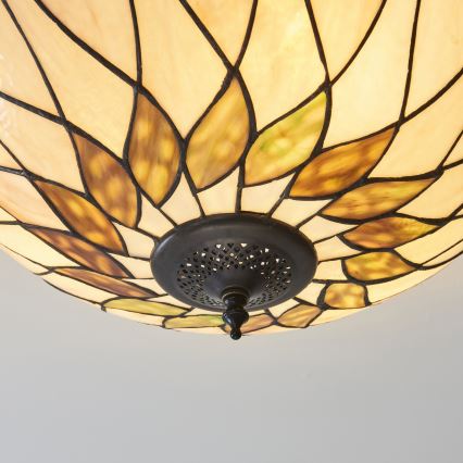 Endon 111906 - Επιφανειακό φωτιστικό οροφής Tiffany HUTCHINSON 3xE27/10W/230V διάμ. 50 cm