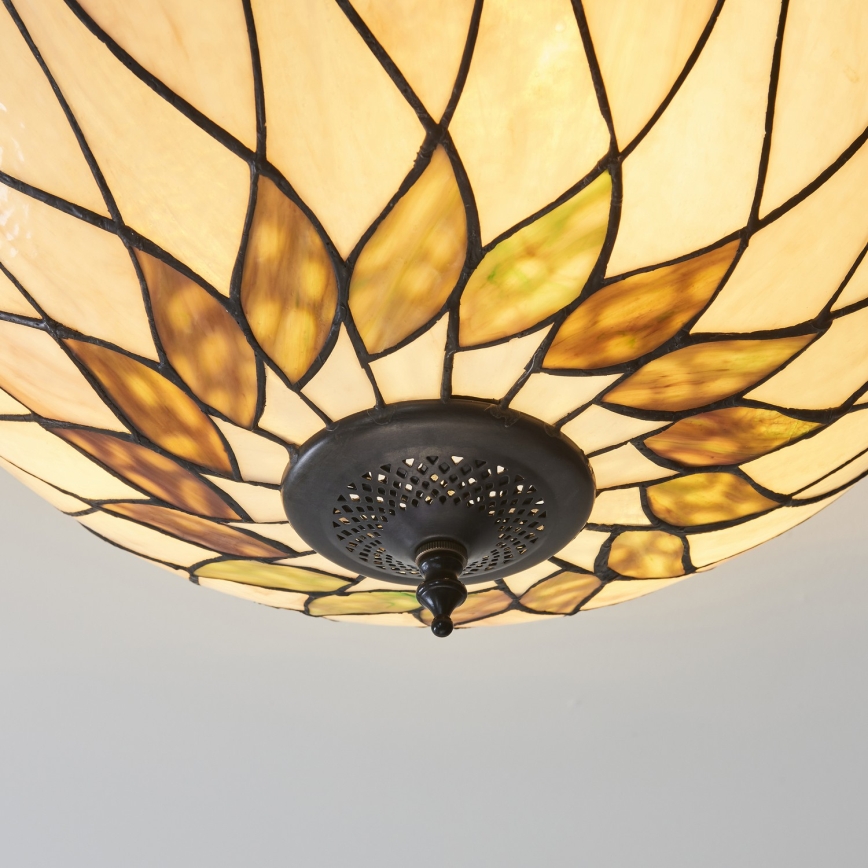 Endon 111906 - Επιφανειακό φωτιστικό οροφής Tiffany HUTCHINSON 3xE27/10W/230V διάμ. 50 cm