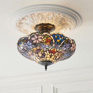 Endon 111915 - Επιφανειακό φωτιστικό οροφής Tiffany SULLIVAN 3xE27/10W/230V Ø 40 εκ.