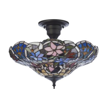 Endon 111915 - Επιφανειακό φωτιστικό οροφής Tiffany SULLIVAN 3xE27/10W/230V Ø 40 εκ.