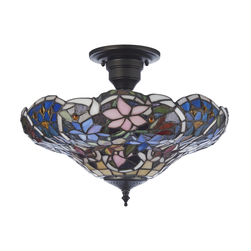 Endon 111915 - Επιφανειακό φωτιστικό οροφής Tiffany SULLIVAN 3xE27/10W/230V Ø 40 εκ.