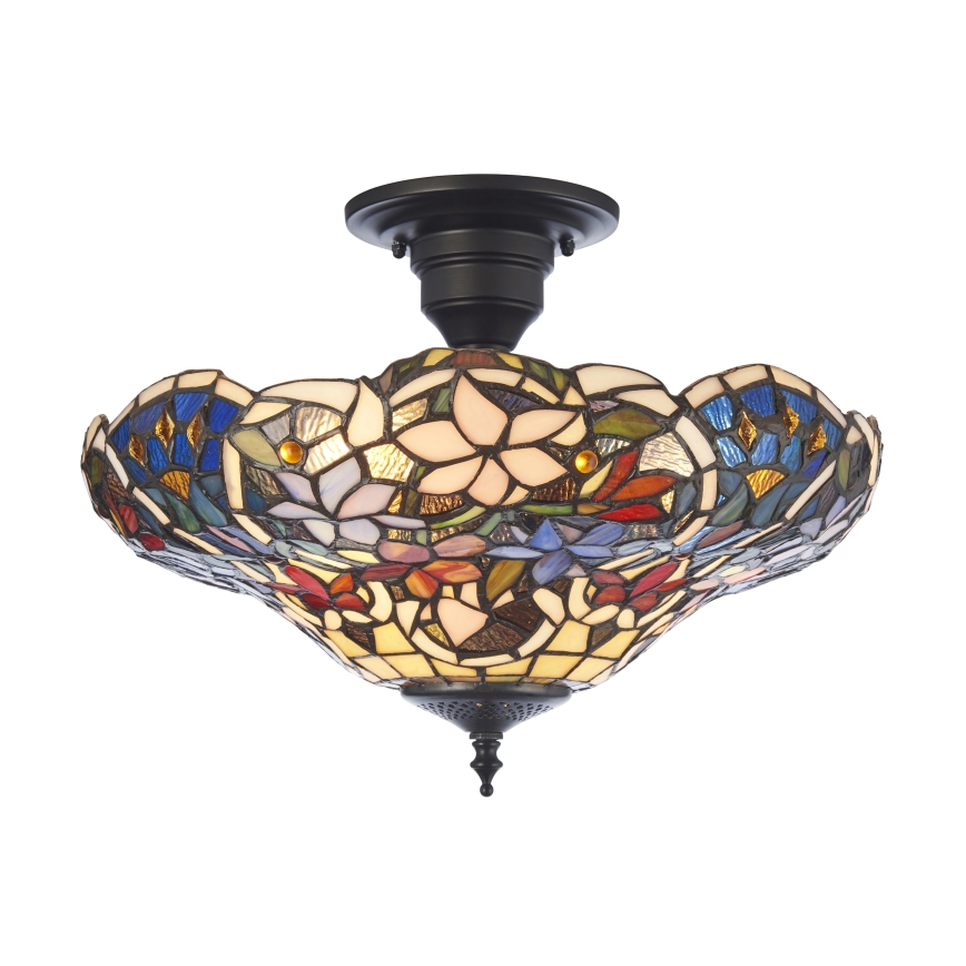 Endon 111915 - Επιφανειακό φωτιστικό οροφής Tiffany SULLIVAN 3xE27/10W/230V Ø 40 εκ.