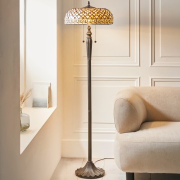 Endon 111921 - Επιδαπέδιο φωτιστικό Tiffany MILLE FEUX 2xE27/10W/230V διάμετρος 45 εκ.