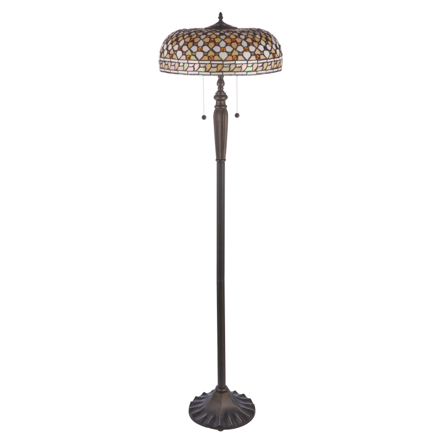 Endon 111921 - Επιδαπέδιο φωτιστικό Tiffany MILLE FEUX 2xE27/10W/230V διάμετρος 45 εκ.