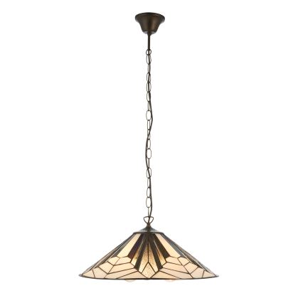 Endon 111922 - Κρεμαστό φωτιστικό σε αλυσίδα Tiffany ASTORIA, 3xE27/10W/230V, Ø 48 cm