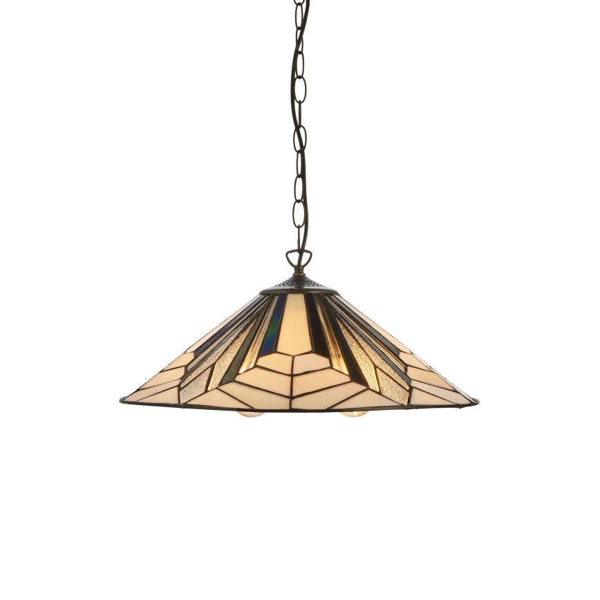 Endon 111922 - Κρεμαστό φωτιστικό σε αλυσίδα Tiffany ASTORIA, 3xE27/10W/230V, Ø 48 cm