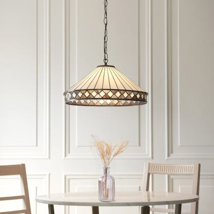 Endon 111961 - Πολυέλαιος με αλυσίδα Tiffany FARGO 3xE27/10W/230V, διάμ. 50 cm