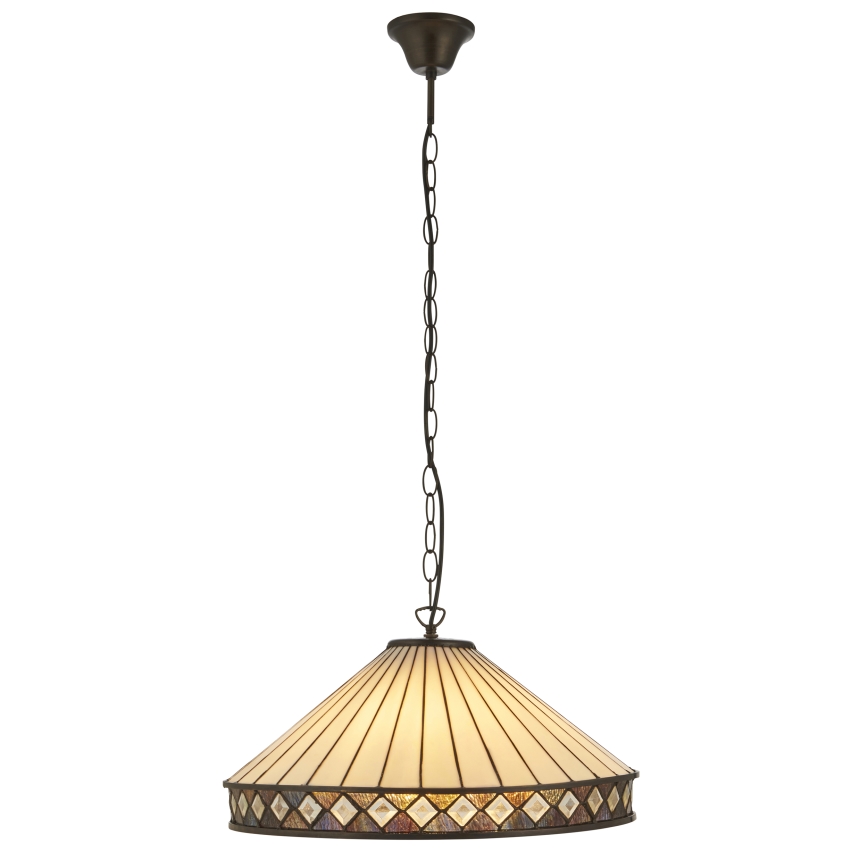 Endon 111961 - Πολυέλαιος με αλυσίδα Tiffany FARGO 3xE27/10W/230V, διάμ. 50 cm