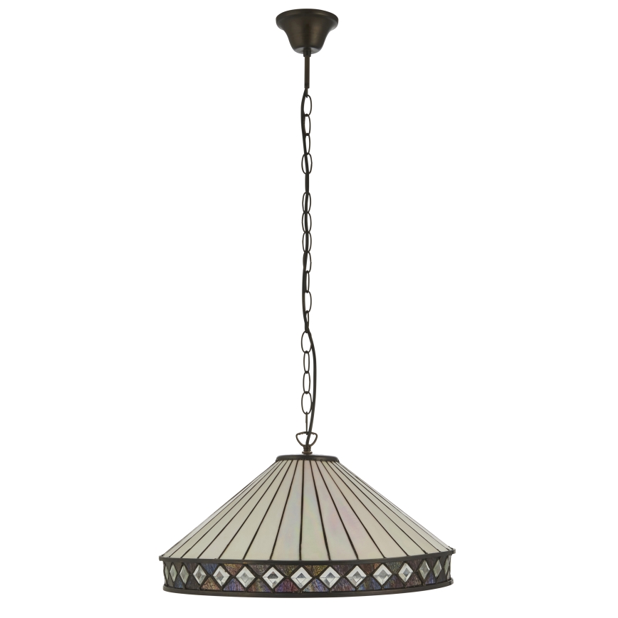 Endon 111961 - Πολυέλαιος με αλυσίδα Tiffany FARGO 3xE27/10W/230V, διάμ. 50 cm