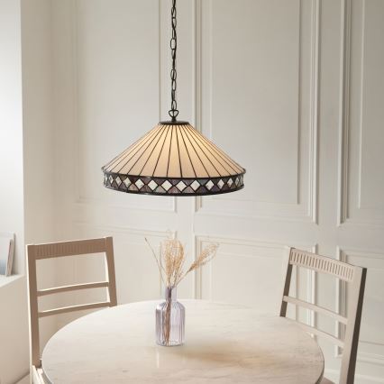 Endon 111961 - Πολυέλαιος με αλυσίδα Tiffany FARGO 3xE27/10W/230V, διάμ. 50 cm