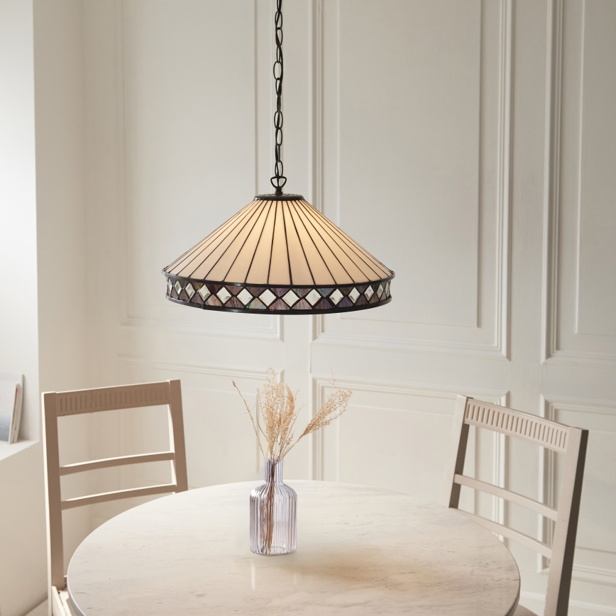 Endon 111961 - Πολυέλαιος με αλυσίδα Tiffany FARGO 3xE27/10W/230V, διάμ. 50 cm