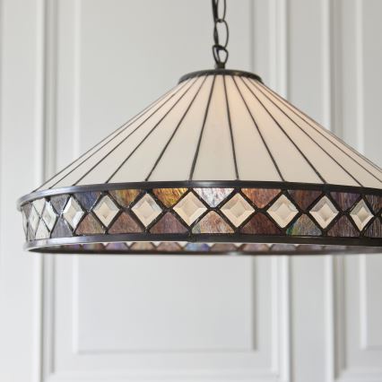 Endon 111961 - Πολυέλαιος με αλυσίδα Tiffany FARGO 3xE27/10W/230V, διάμ. 50 cm
