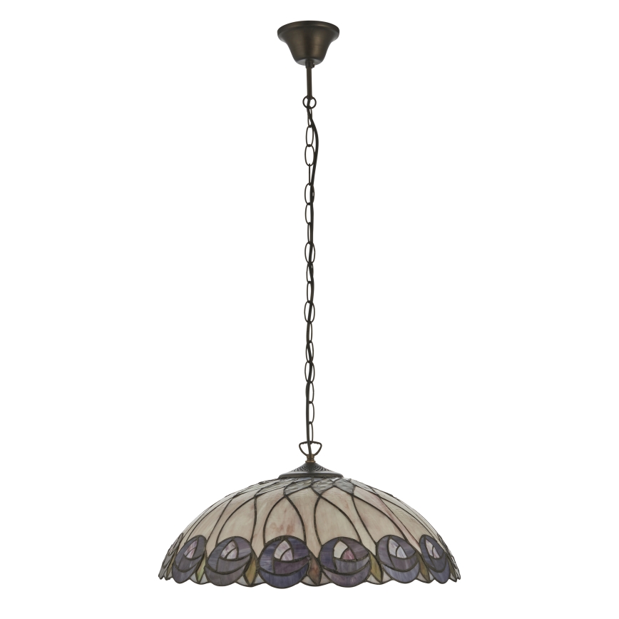 Endon 111985 - Κρεμαστό φωτιστικό σε αλυσίδα Tiffany HUTCHINSON 3xE27/10W/230V Ø 50 cm