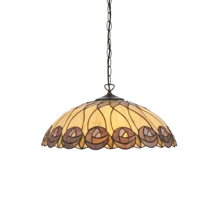 Endon 111985 - Κρεμαστό φωτιστικό σε αλυσίδα Tiffany HUTCHINSON 3xE27/10W/230V Ø 50 cm