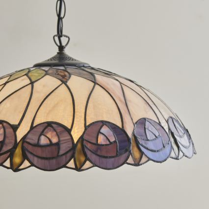 Endon 111985 - Κρεμαστό φωτιστικό σε αλυσίδα Tiffany HUTCHINSON 3xE27/10W/230V Ø 50 cm