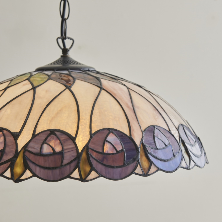 Endon 111985 - Κρεμαστό φωτιστικό σε αλυσίδα Tiffany HUTCHINSON 3xE27/10W/230V Ø 50 cm