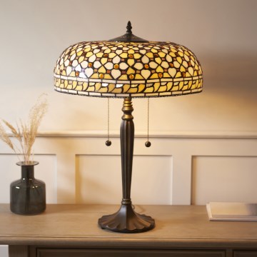 Endon 112178 - Επιτραπέζιο φωτιστικό Tiffany MILLE FEUX 2xE14/40W/230V διάμ. 45 cm