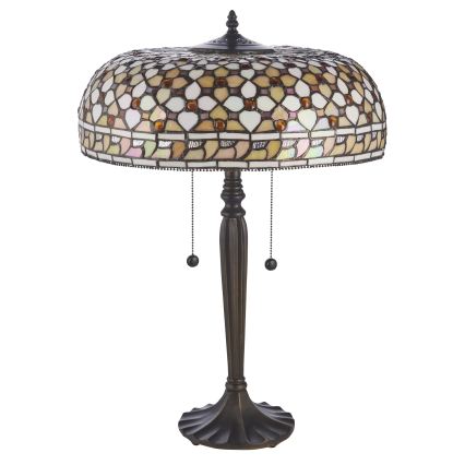 Endon 112178 - Επιτραπέζιο φωτιστικό Tiffany MILLE FEUX 2xE14/40W/230V διάμ. 45 cm