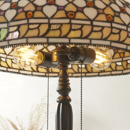 Endon 112178 - Επιτραπέζιο φωτιστικό Tiffany MILLE FEUX 2xE14/40W/230V διάμ. 45 cm