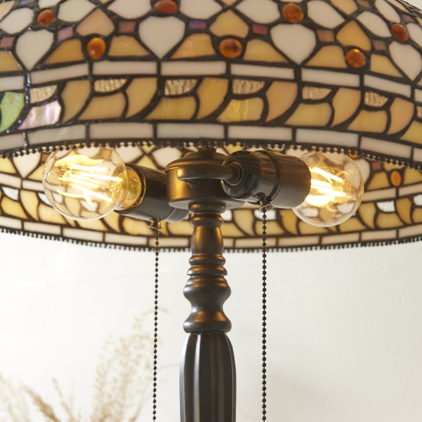 Endon 112178 - Επιτραπέζιο φωτιστικό Tiffany MILLE FEUX 2xE14/40W/230V διάμ. 45 cm