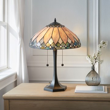 Endon 112183 - Επιτραπέζιο φωτιστικό Tiffany BROOKLYN 2xE14/10W/230V διάμ. 40 εκ.