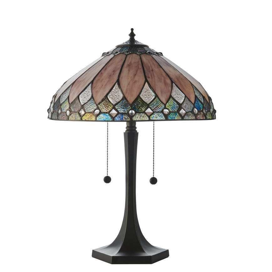 Endon 112183 - Επιτραπέζιο φωτιστικό Tiffany BROOKLYN 2xE14/10W/230V διάμ. 40 εκ.