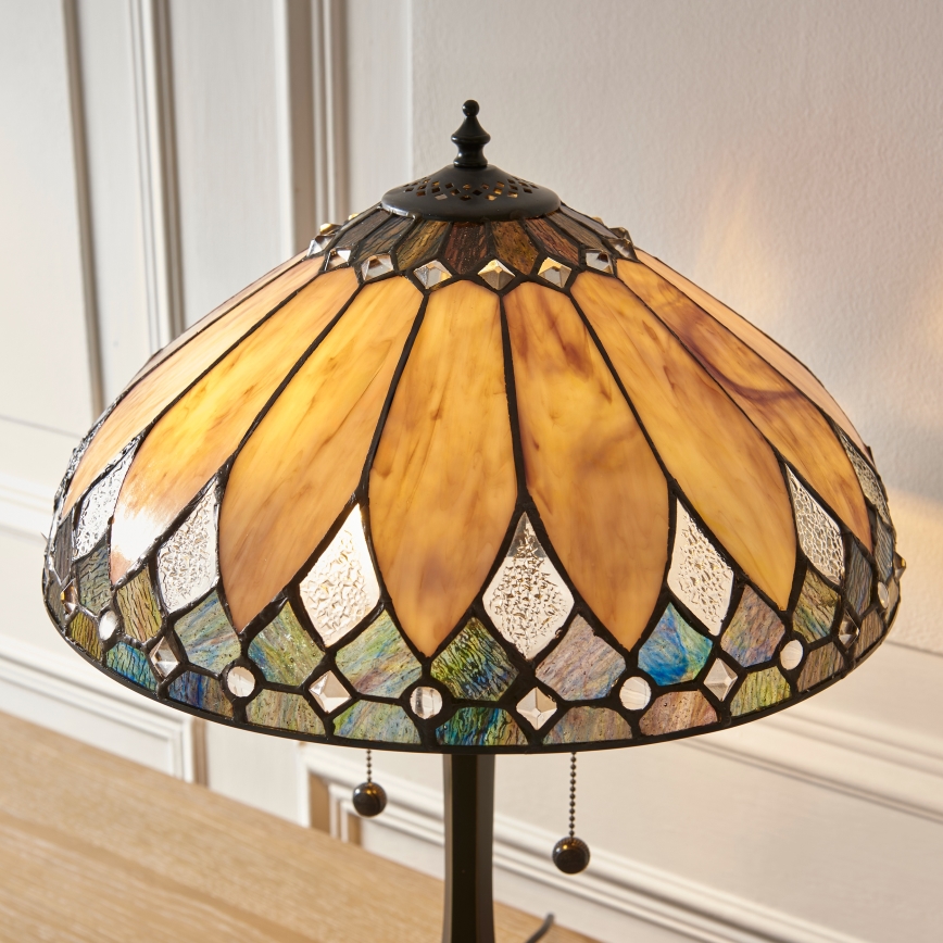 Endon 112183 - Επιτραπέζιο φωτιστικό Tiffany BROOKLYN 2xE14/10W/230V διάμ. 40 εκ.