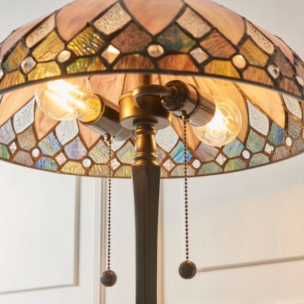 Endon 112183 - Επιτραπέζιο φωτιστικό Tiffany BROOKLYN 2xE14/10W/230V διάμ. 40 εκ.