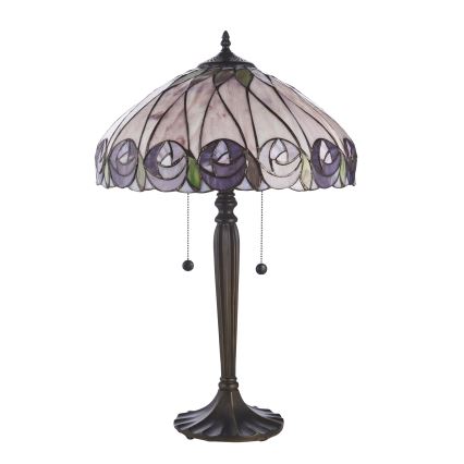Endon 112184 - Επιτραπέζιο φωτιστικό Tiffany HUTCHINSON 2xE27/10W/230V Ø 40 εκ.