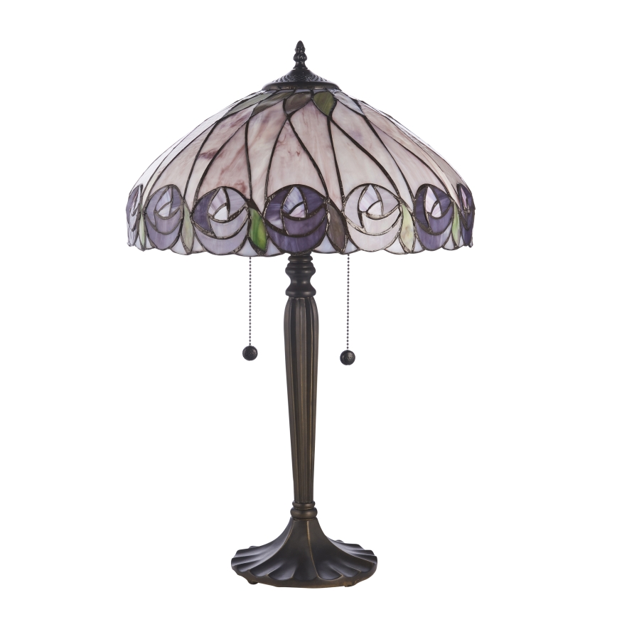 Endon 112184 - Επιτραπέζιο φωτιστικό Tiffany HUTCHINSON 2xE27/10W/230V Ø 40 εκ.