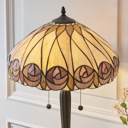 Endon 112184 - Επιτραπέζιο φωτιστικό Tiffany HUTCHINSON 2xE27/10W/230V Ø 40 εκ.