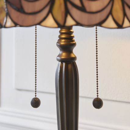 Endon 112184 - Επιτραπέζιο φωτιστικό Tiffany HUTCHINSON 2xE27/10W/230V Ø 40 εκ.