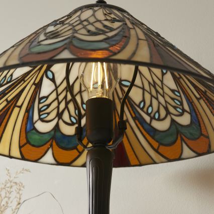 Endon 112185 - Επιτραπέζιο φωτιστικό Tiffany HECTOR 1xE27/10W/230V, διάμ. 40 cm