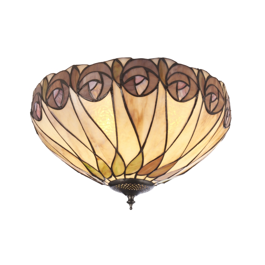 Endon 112188 - Φωτιστικό οροφής Tiffany HUTCHINSON 2xE27/60W/230V Ø 40 εκ.