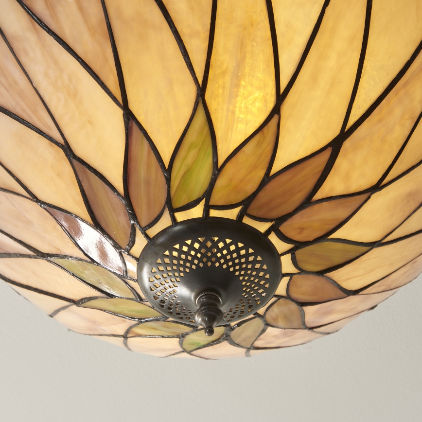 Endon 112188 - Φωτιστικό οροφής Tiffany HUTCHINSON 2xE27/60W/230V Ø 40 εκ.
