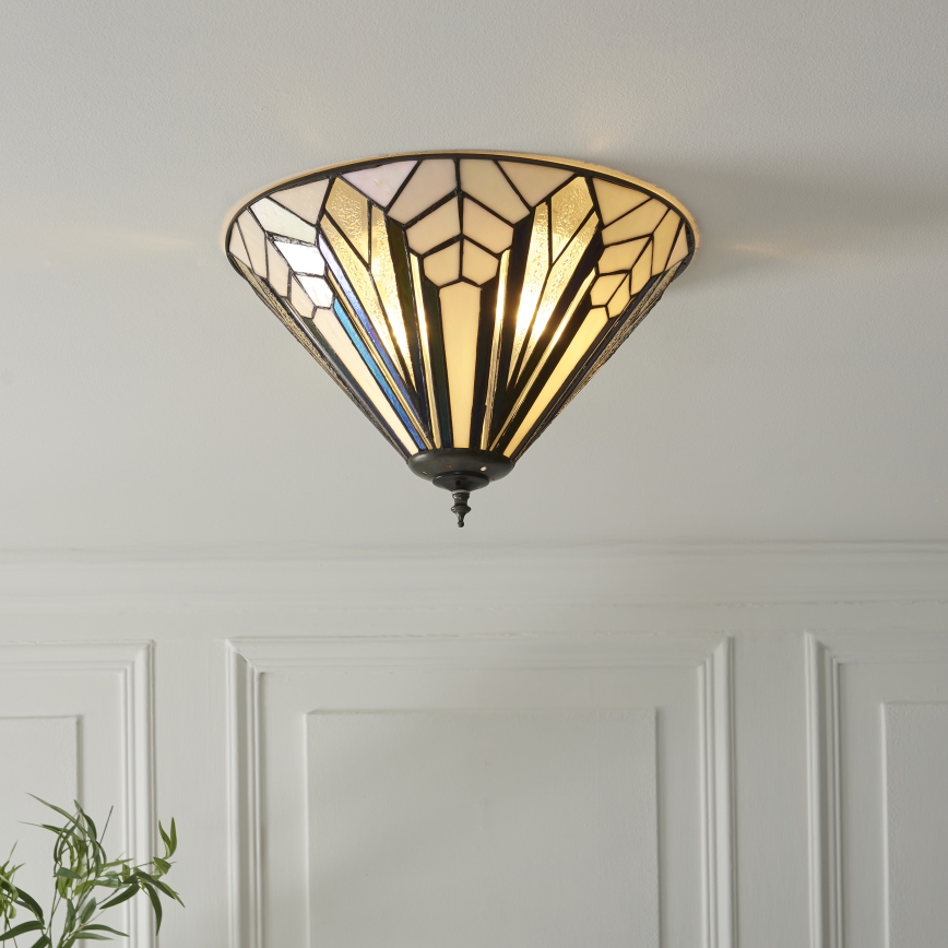 Endon 112191 - Φωτιστικό οροφής Tiffany ASTORIA 2xE27/60W/230V, διάμετρος 40 cm