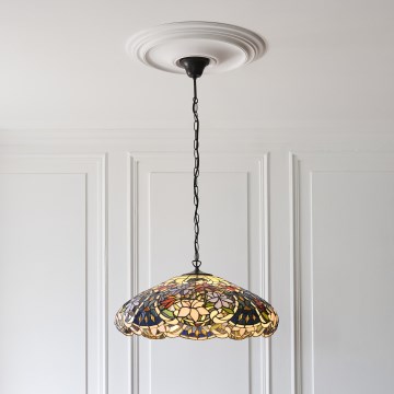 Endon 112193 - Πολυέλαιος με αλυσίδα Tiffany SULLIVAN 3xE27/60W/230V Ø 57 εκ.