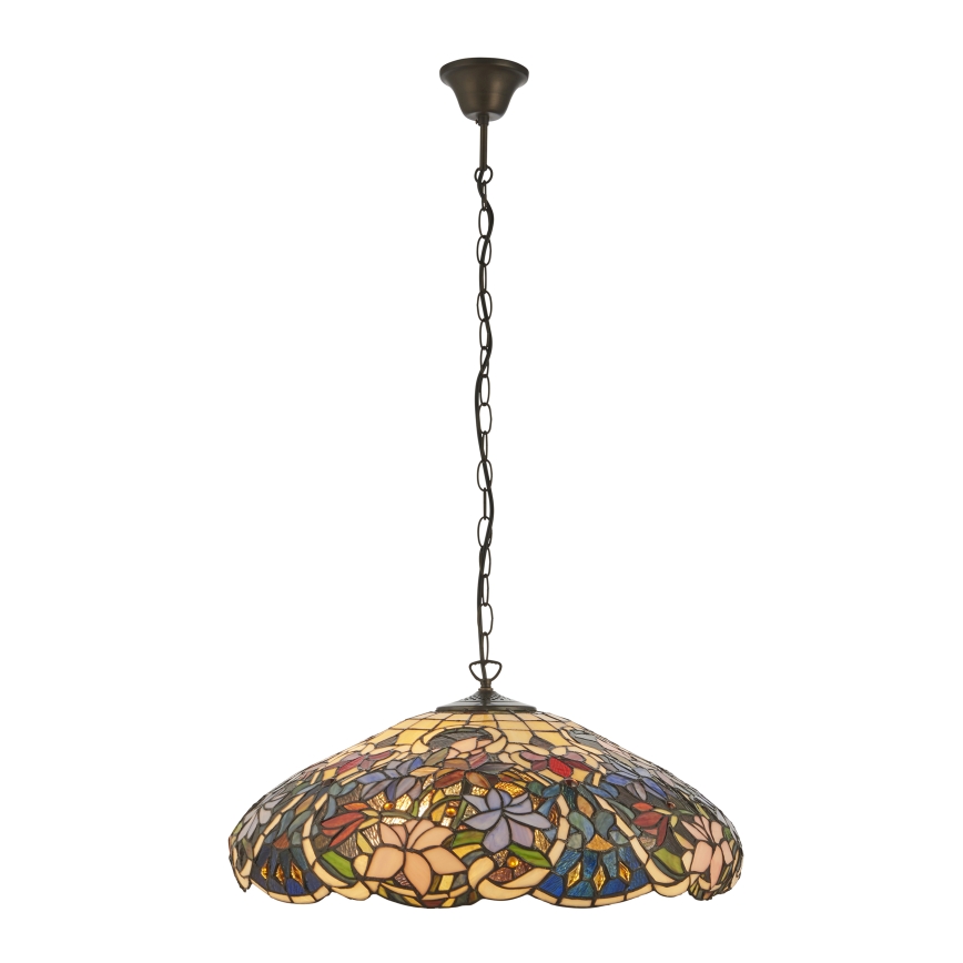 Endon 112193 - Πολυέλαιος με αλυσίδα Tiffany SULLIVAN 3xE27/60W/230V Ø 57 εκ.