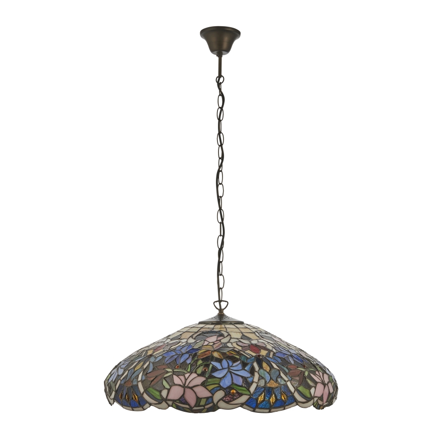 Endon 112193 - Πολυέλαιος με αλυσίδα Tiffany SULLIVAN 3xE27/60W/230V Ø 57 εκ.