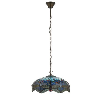 Endon 112195 - Κρεμαστό φωτιστικό Tiffany DRAGONFLY με αλυσίδα, 1xE27/60W/230V, Ø 41 cm