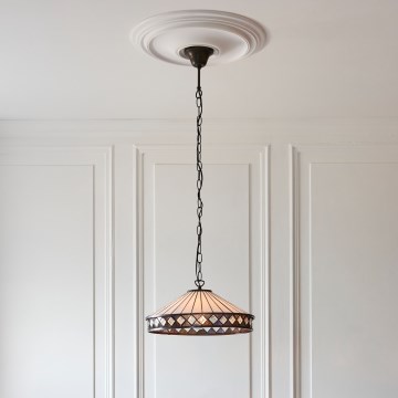 Endon 112196 - Κρεμαστό φωτιστικό Tiffany FARGO με αλυσίδα 1xE27/60W/230V Ø 41,5 cm