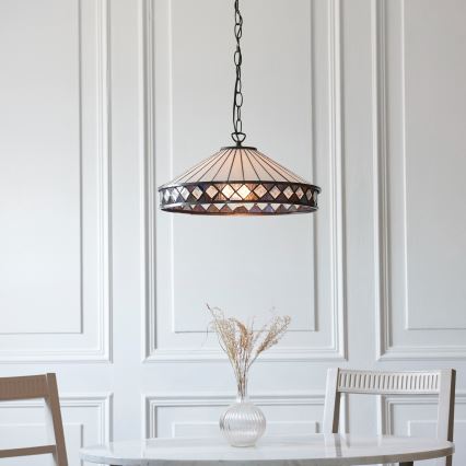 Endon 112196 - Κρεμαστό φωτιστικό Tiffany FARGO με αλυσίδα 1xE27/60W/230V Ø 41,5 cm